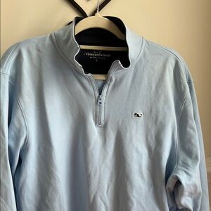 Vineyard Vines Men's Sky Blue Zip-Up Sweater
